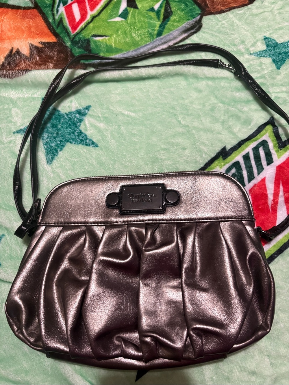 Simply Vera Vera Wang Metallic Pewter Shoulder Bag